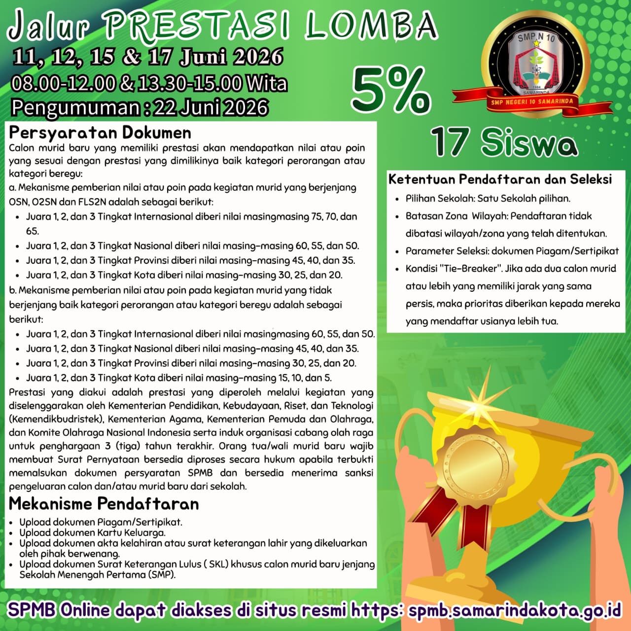 SPMB Jalur Prestasi Lomba
